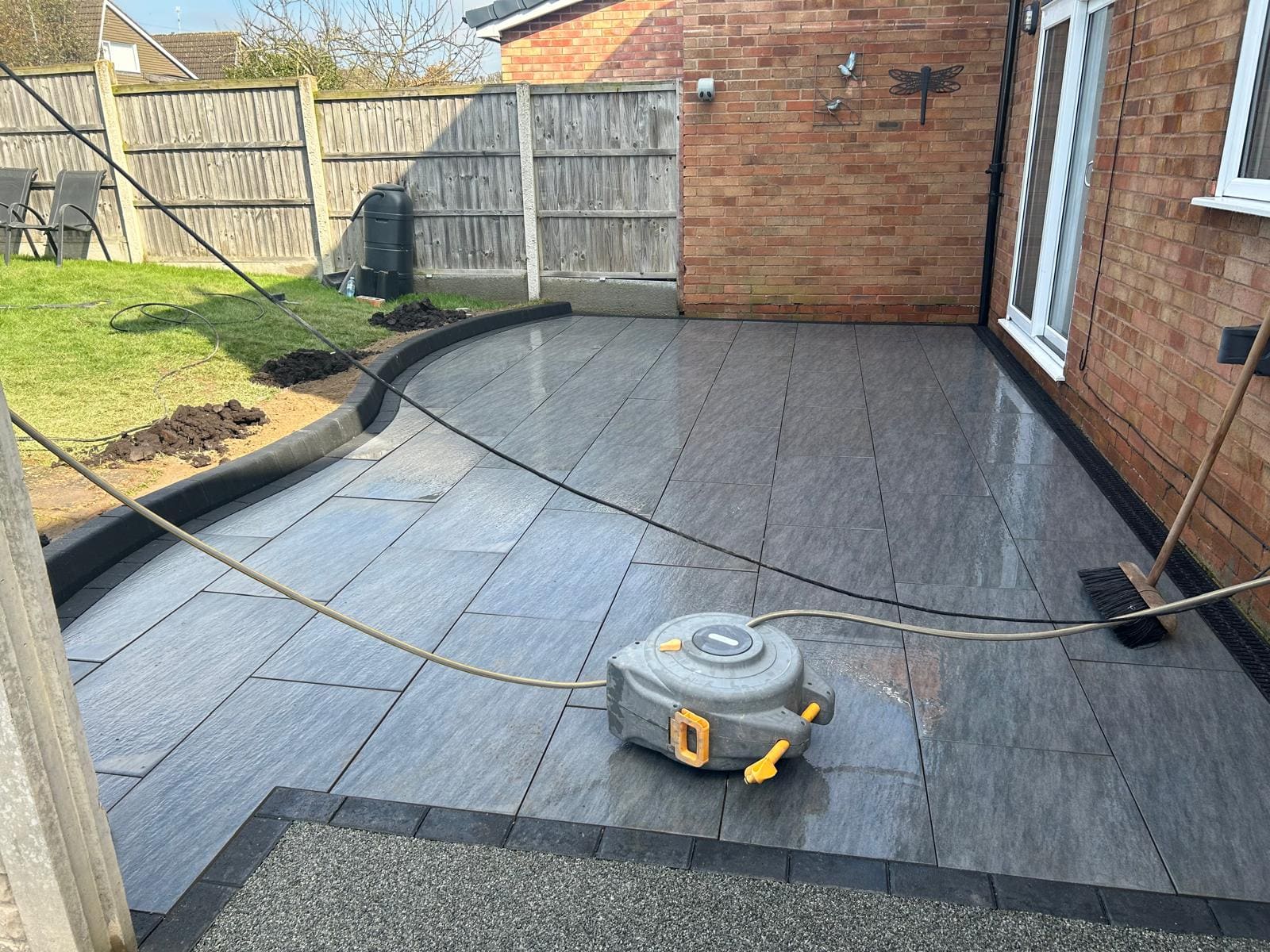 Grey porcelain patio